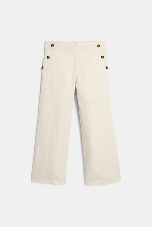 Bež hlače z naramnicami za dekleta 1