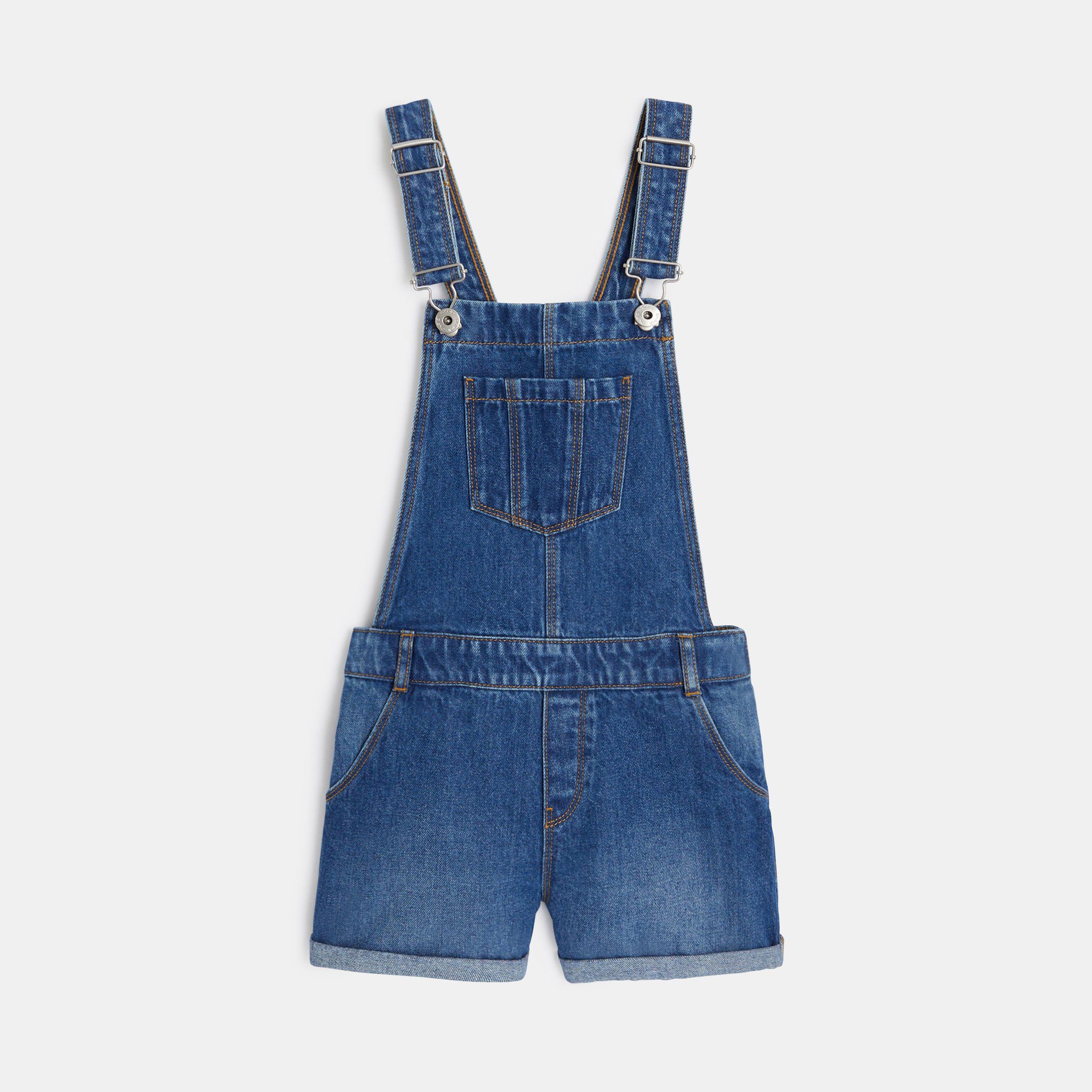 Girls denim overall shorts on sale