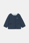 Gilet réversible coton piqué bleu bébé garçon