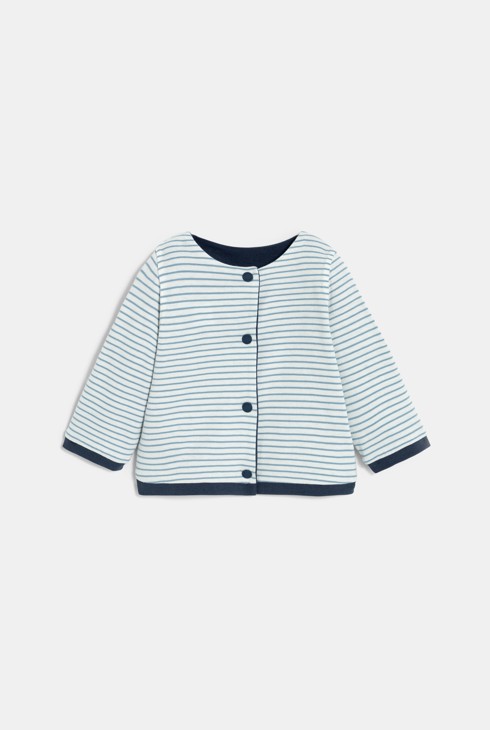 Fantovska modra obojestranska jopica iz pike bombaža za dojenčke 2