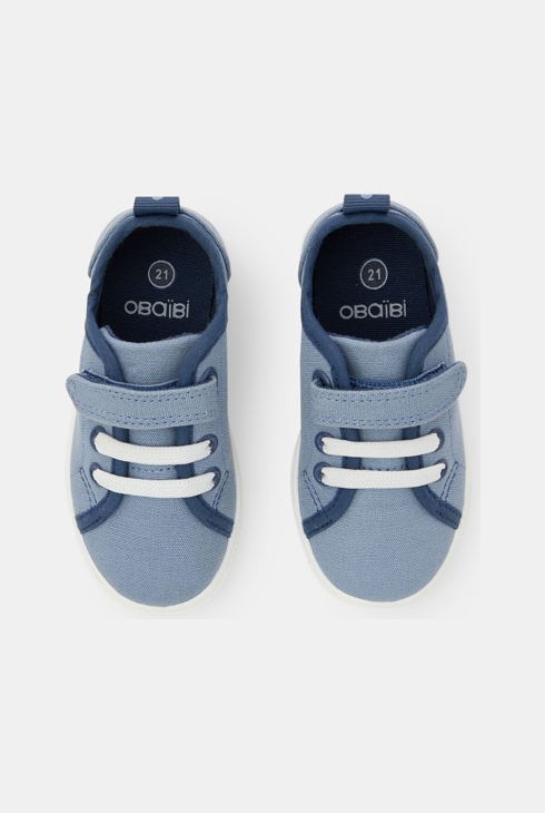 Chaussures en toile bleu bébé garçon