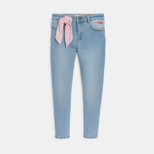 Verwaschene Skinny-Jeans in Blau für Mädchen 1