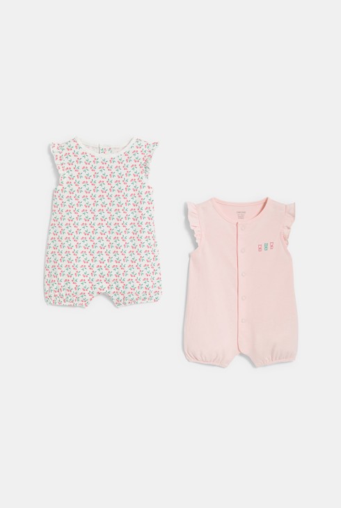 Combi courte volantée rose bébé fille (lot de 2) 2