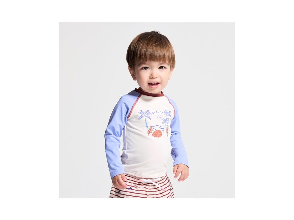 T-shirt anti UV manches longues beige bébé garçon 1
