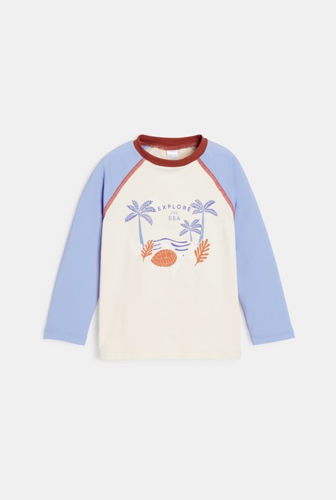 T-shirt anti UV manches longues beige bébé garçon 2