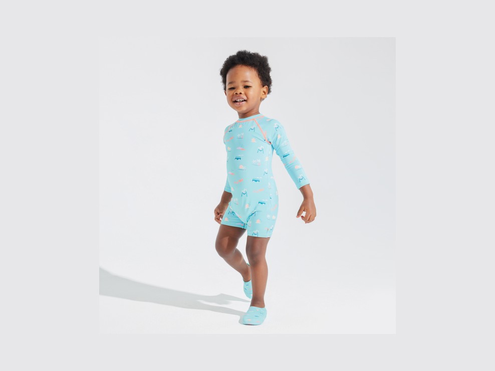 Kort blauw pakje met uv-bescherming voor babyjongens 1