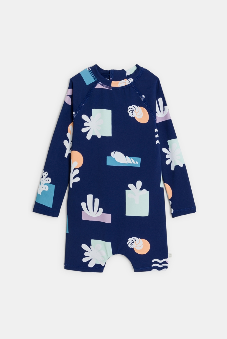 Mono corto antirrayos UV azul bebé niño 1
