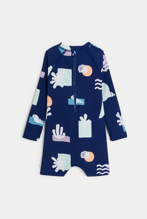 Kurzer Einteiler mit UV-Schutz Blau Kleinkind Junge 2