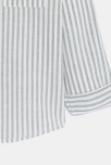 Chemise rayée en lin et coton bleu Garçon 2