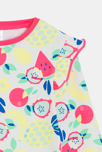 T-shirt anti UV bianca con stampa di frutti neonata 2