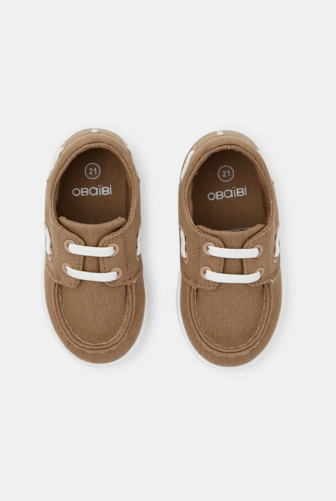 Chaussures chics en toile beige bébé garçon 2