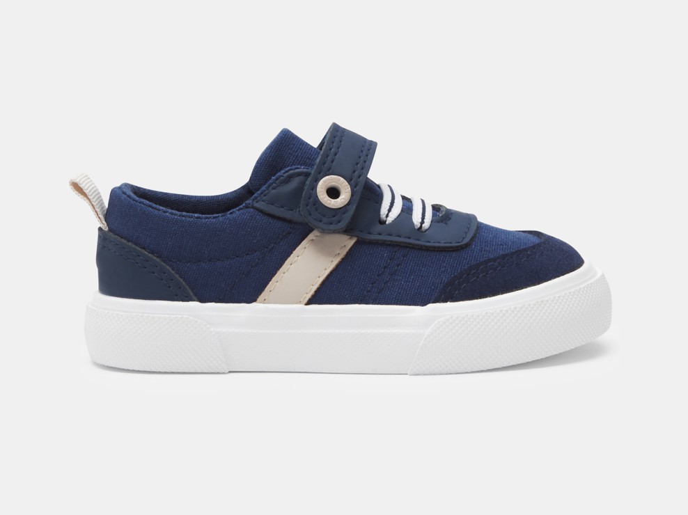 Chaussures toile chic bleu bébé garçon 1