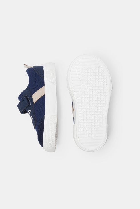 Chaussures toile chic bleu bébé garçon 2