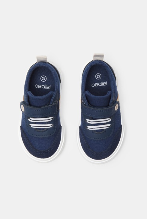 Chaussures toile chic bleu bébé garçon 2