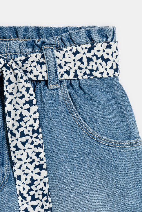 Plave kratke hlače paperbag od trapera za djevojčice 2