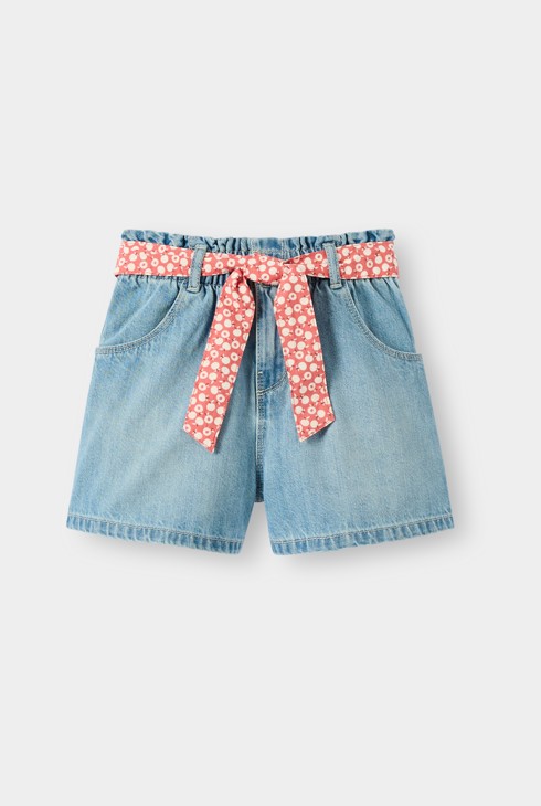 Short en jean bleu fille 1