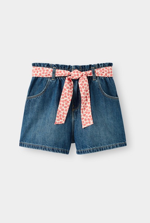 Short en jean bleu fille 2