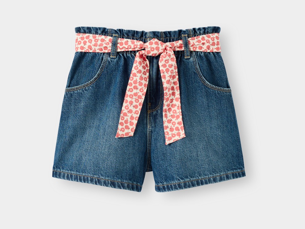 Shorts in denim blu bambina 2