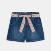 Short paperbag en jean bleu Fille