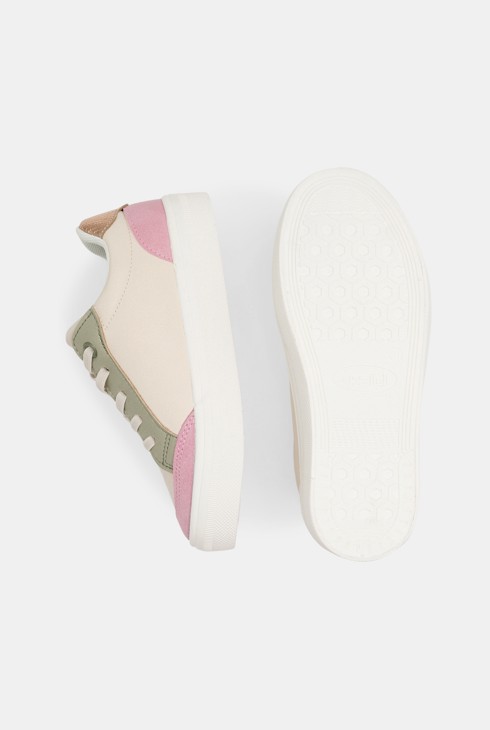 Street-Turnschuhe flach rosa und grün Mädchen 2