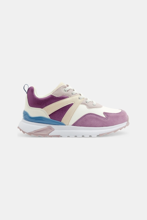 Zapatillas running malva y beige niña 1
