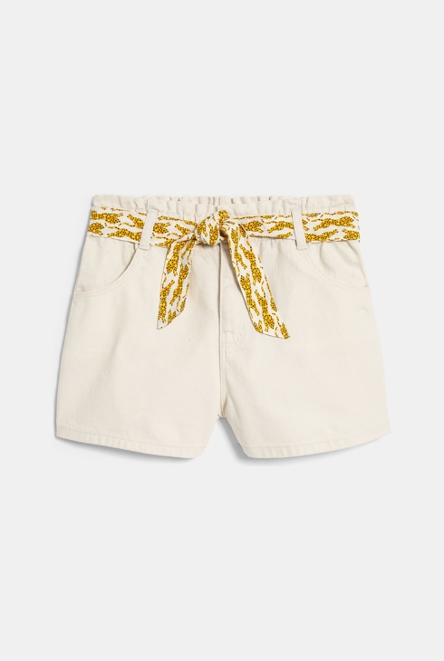 Bež kratke hlače s pasom za deklice 1