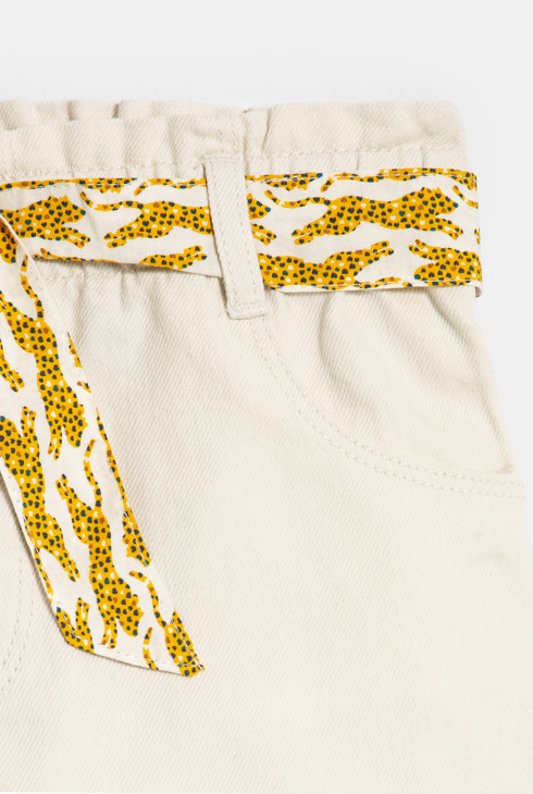 Bež kratke hlače s pasom za deklice 2