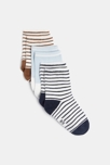 Blaue Babysocken in gestreiftem Jacquard für Jungen (3er Pack) 1