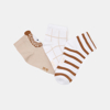 Chaussettes basses rayées beige bébé garçon (lot de 3)