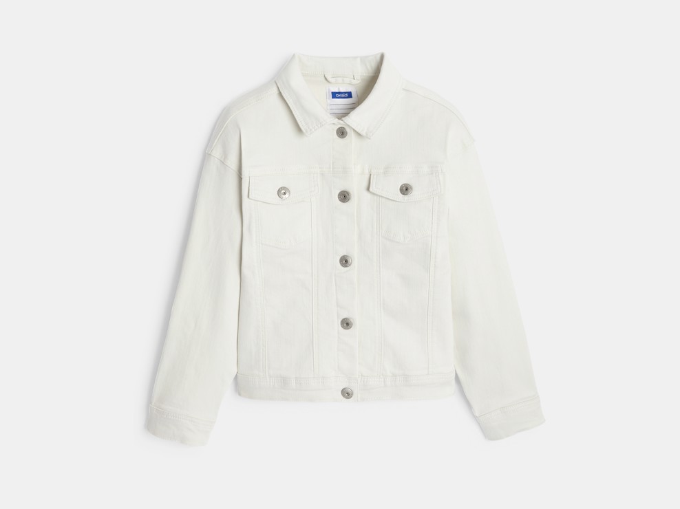 Ecru spijkerjasje voor babymeisjes 1