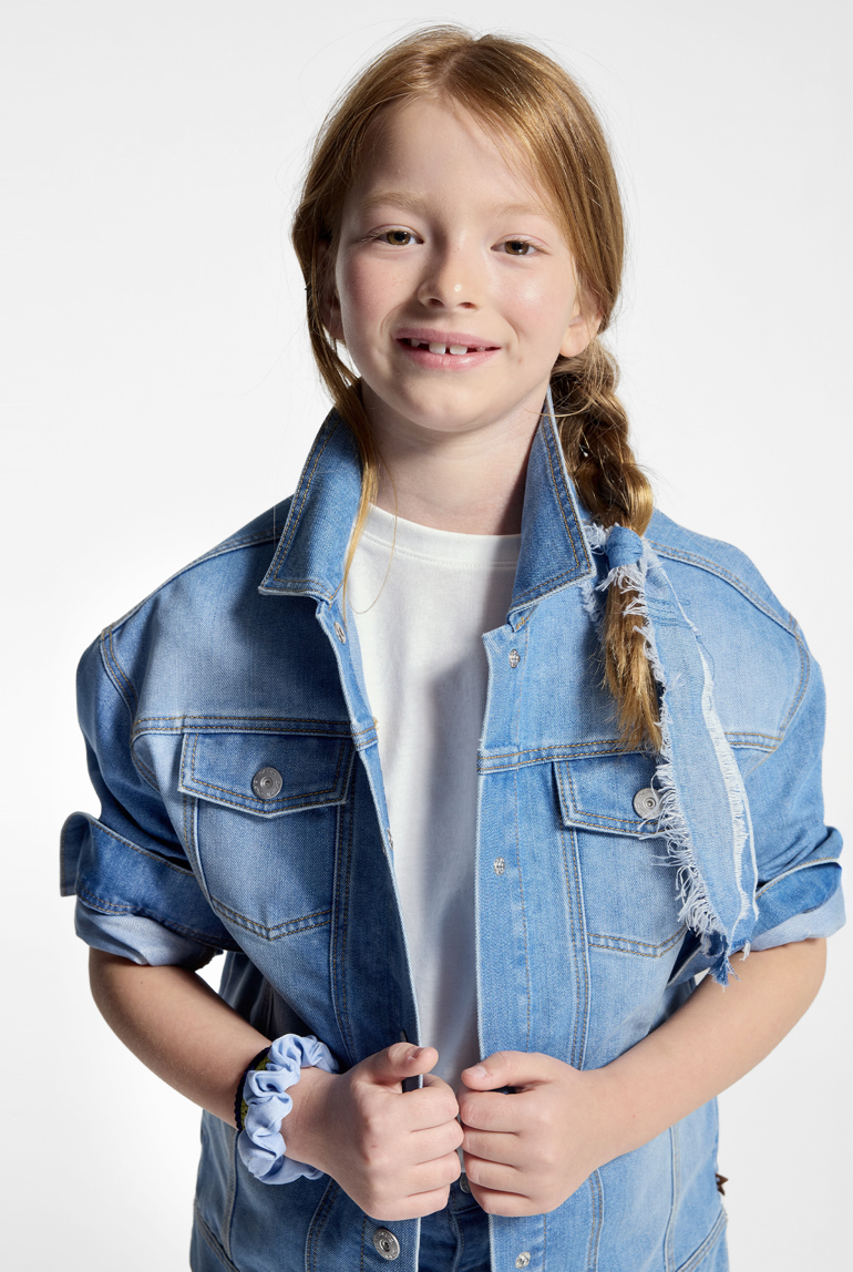 Veste en jean bleu Fille 1