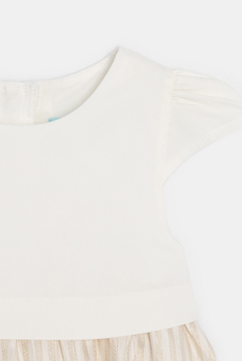 Robe chic 2 en 1 rayures brillantes bébé fille