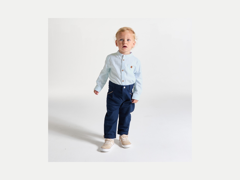 Chemise oxford bleu clair bébé garçon 1