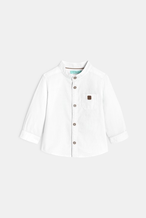 Camisa oxford coll mao blanca bebè nen 2