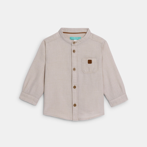 Camisa oxford cámel bebé niño 1