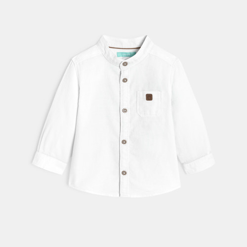 Chemise Oxford Col Mao Blanche Bébé Garçon - Blanc - 6M - OBAIBI