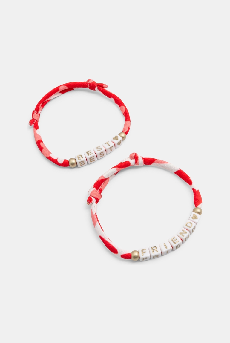 Bracelet "best friends" rouge (lot de 2) Fille 1