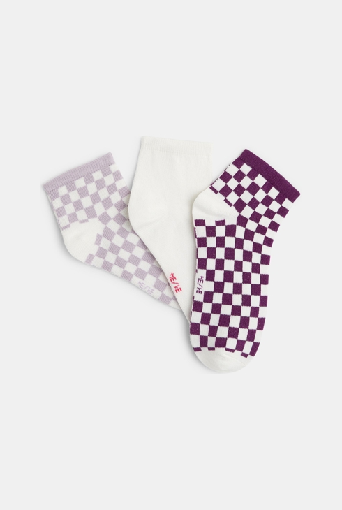 Söckchen mit Schachbrettmuster (3er-Pack) für Mädchen 2