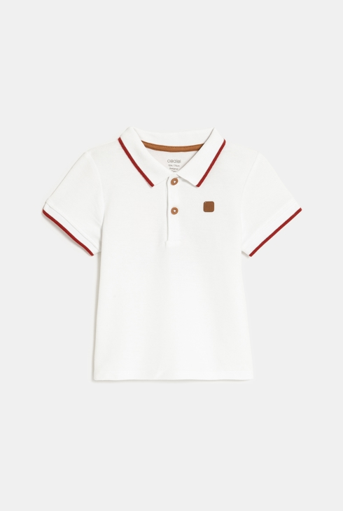 Weißes Poloshirt aus Pikee-Gewebe Baby Jungen 1