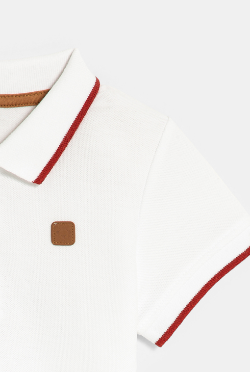 Polo maille piquée blanc bébé garçon