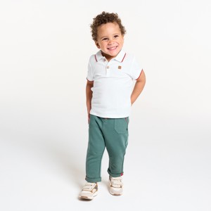 Polo maille piquée blanc bébé garçon 1