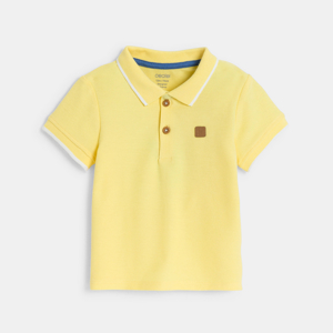 Baby boy's yellow piqué polo shirt 1