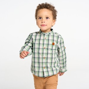 Chemise à carreaux modulable vert bébé garçon 1