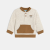 Sweat en molleton col teddy beige bébé garçon