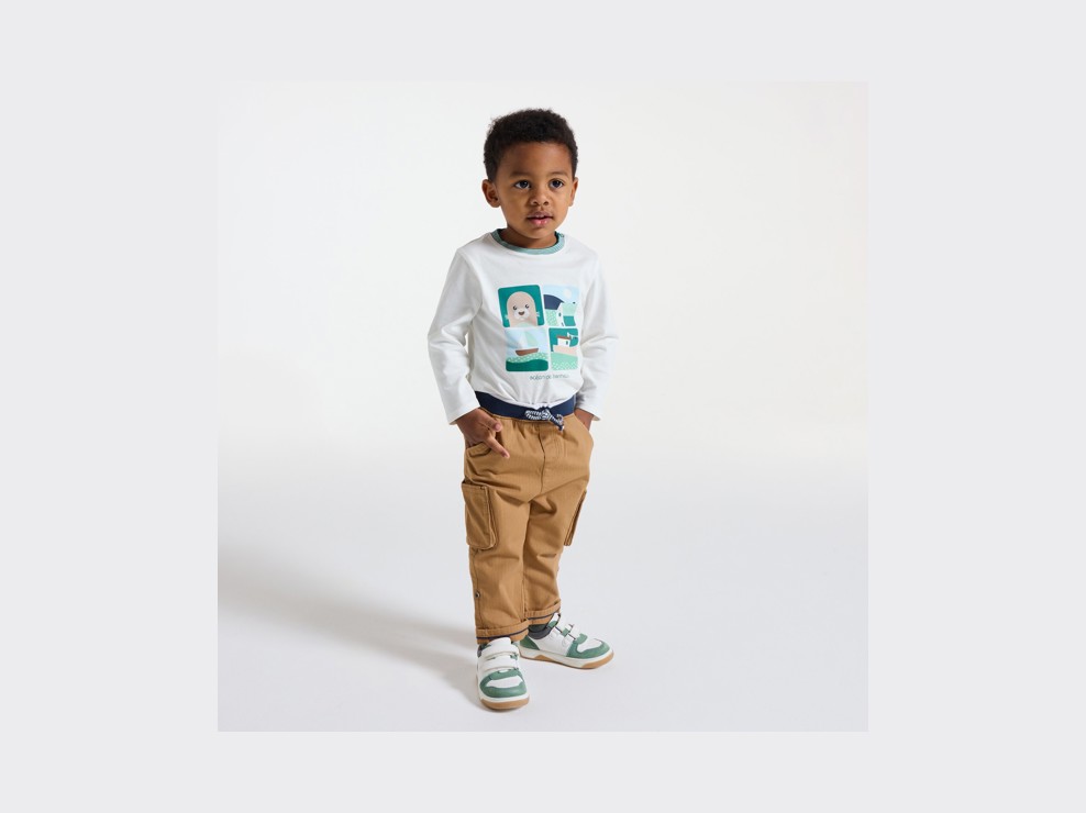 Pantalón cargo marrón bebé niño 1