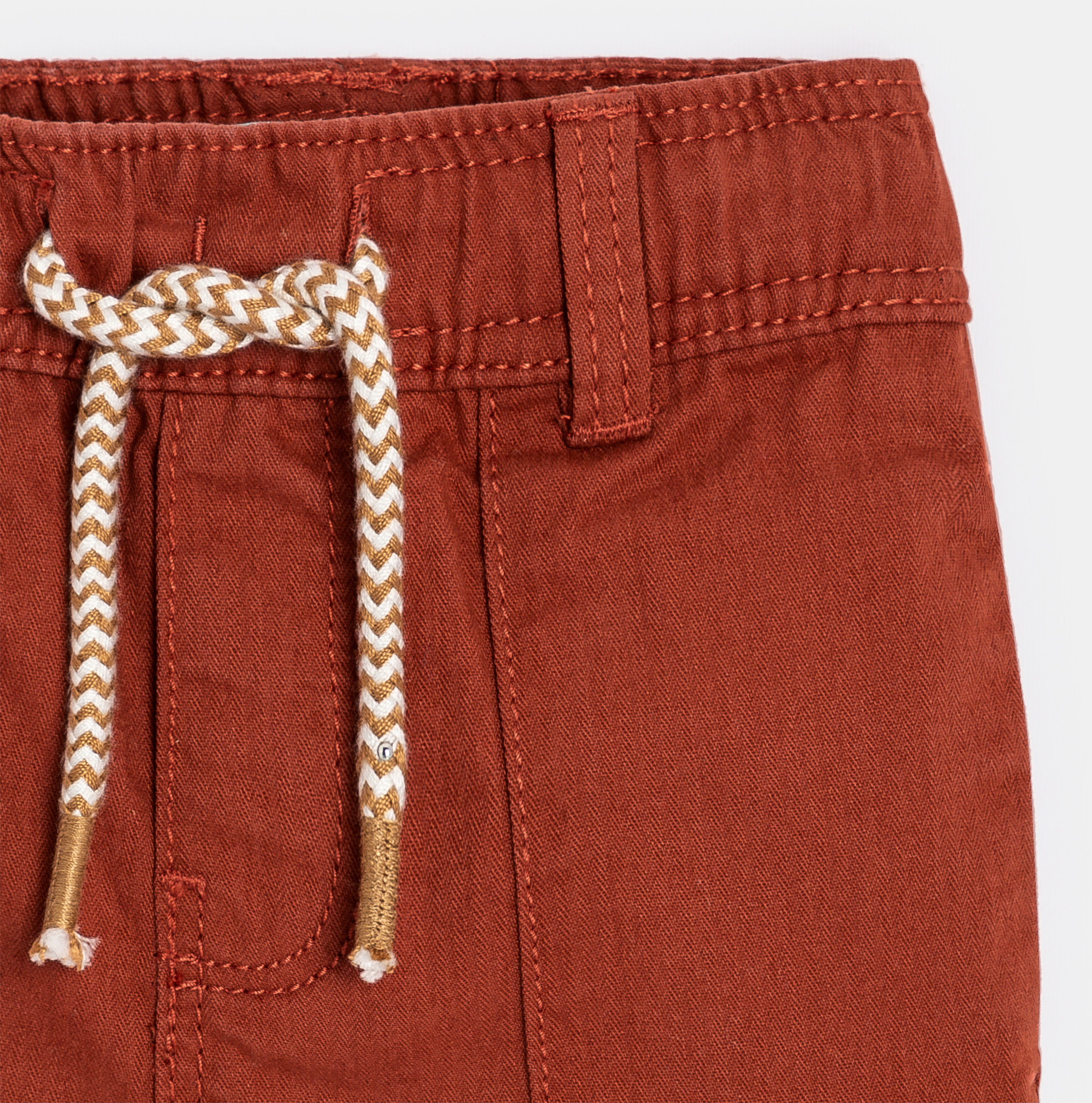Orangefarbene Baumwollshorts mit Aufschlag Baby Jungen 2