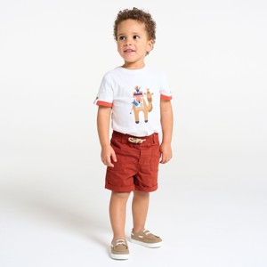 Baby boy's orange turn-up cotton shorts 1