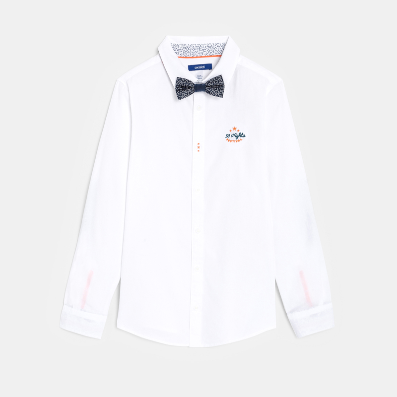 Weißes Hemd + Fliege für Jungen