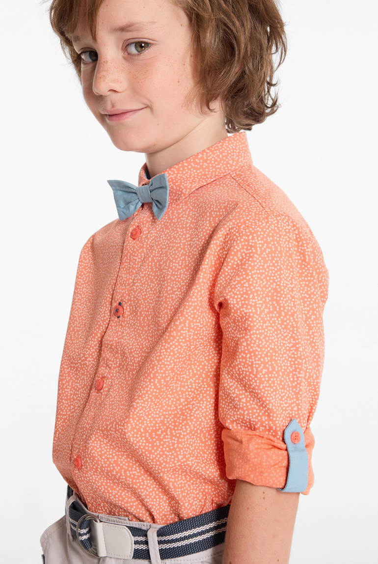 Chemise imprimée + nœud papillon orange Garçon 1
