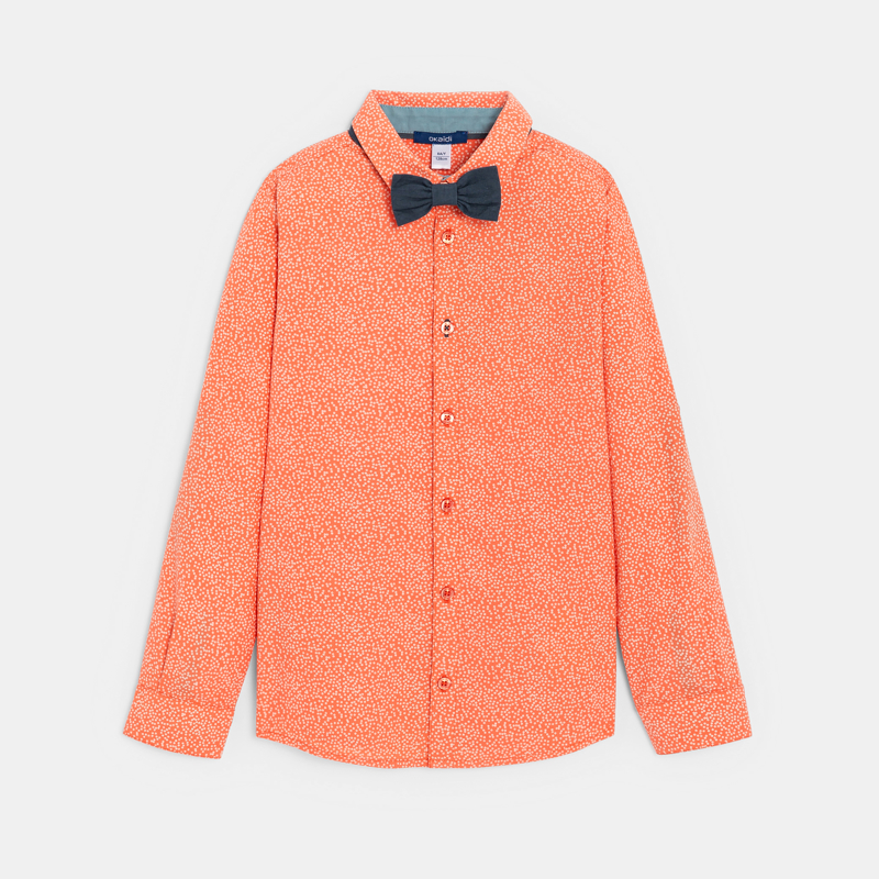 Chemise imprimée + nœud papillon orange Garçon - 14A